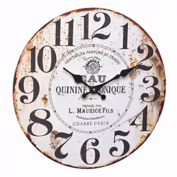 TFA-Dostmann Vintage, Mur, Quartz clock, Rond, Marron, Blanc, Vintage, AA