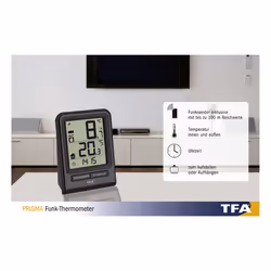 TFA-Dostmann PRISMA Thermomètre électrique Intérieur & extérieur Noir