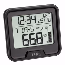 TFA-Dostmann DROP pluviomètre 10 m Sans fil Noir