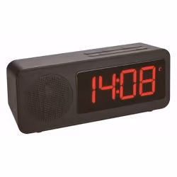 TFA-Dostmann 60.2546.01, Réveil numérique, Rectangle, Noir, Plastique, FM, Batterie