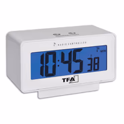 TFA-Dostmann 60.2544.02 réveille-matin Réveil numérique Blanc