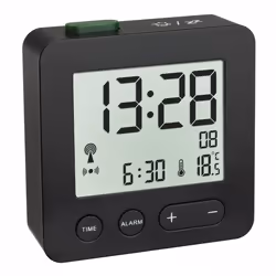 TFA-Dostmann 60.2545.01, Réveil numérique, Carré, Noir, Plastique, -9 - 50 °C, F, °C