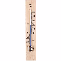 TFA Zimmer-Thermometer Holz 15x2,6cm Montant du contenu: 10 pièce par Pack Couleur natur Taille de l'emballage 10