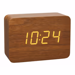 TFA-Dostmann 60.2549.08, Réveil numérique, Rectangle, Marron, Plastique, °C, Batterie