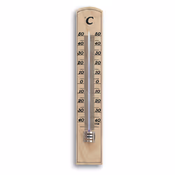 TFA-Dostmann 12.1004, Thermomètre liquide, Intérieur &amp; extérieur, Hêtre, Hêtraie, Verre, Mur, Rectangulaire