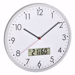 TFA-Dostmann 60.3048.02, Mur, Digital clock, Rond, Blanc, Plastique, Verre