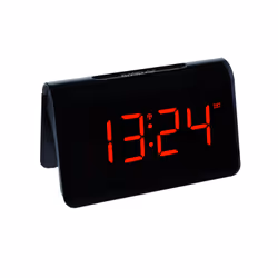 TFA-Dostmann 60.2543.05, Réveil numérique, Rectangle, Noir, Plastique, LED, AC/Batterie