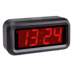 TFA-Dostmann 60.2024.10, Réveil à quartz, Rectangle, Anthracite, Plastique, Batterie, AA