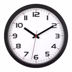 TFA-Dostmann Wanduhr, Mur, Quartz clock, Rond, Noir, Plastique, Verre