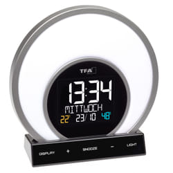 TFA-Dostmann Soluna Réveil à quartz Noir, Transparent