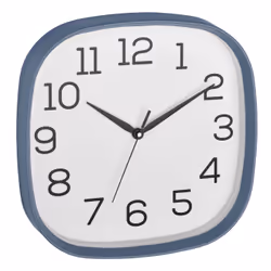 TFA-Dostmann 60.3053.06, Mur, Quartz clock, Carré, Bleu, Blanc, Plastique, Verre