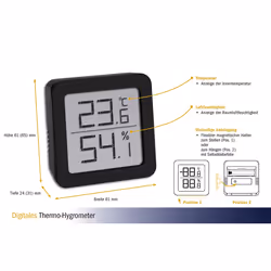 TFA-Dostmann 30.5051.01 hygromètre et psychromètre Extérieure Hygromètre électronique Noir
