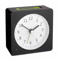 TFA-Dostmann LOOM, Réveil à quartz, Carré, Noir, Vert, Plastique, Analogique, Batterie