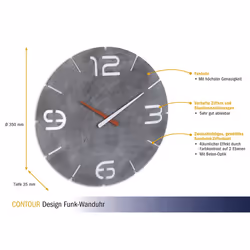 TFA-Dostmann 60.3536.15 wall/table clock Rond Gris, Blanc