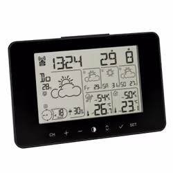 TFA-Dostmann Meteotime Primo, Noir, Hygromètre d'intérieur, Thermomètre d'intérieur, Hygromètre extérieur, Thermomètre d'exté ...