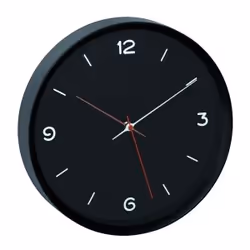TFA-Dostmann 60.3056.01, Mur, Quartz clock, Rond, Noir, Plastique, Verre