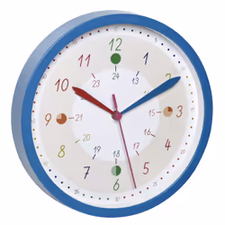 TFA-Dostmann Tick & Tack, Mur, Quartz clock, Rond, Bleu, Blanc, Plastique, Verre