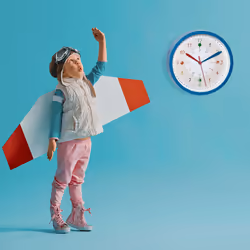 TFA-Dostmann Tick & Tack Mur Quartz clock Rond Bleu, Blanc