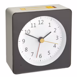 TFA-Dostmann LOOM, Réveil à quartz, Carré, Gris, Jaune, Analogique, Batterie, AAA