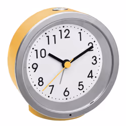 TFA-Dostmann 60.010670, Réveil à quartz, Rond, Argent, Blanc, Jaune, Plastique, Analogique, Batterie