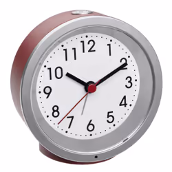 TFA-Dostmann 60.010671, Réveil à quartz, Rond, Rouge, Argent, Plastique, Analogique, Batterie