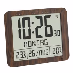 TFA-Dostmann 60.4518.08, Réveil numérique, Rectangle, Bois, Plastique, -10 - 50 °C, F, °C