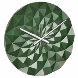 TFA-Dostmann DIAMOND, Mur, Horloge à quartz, Rond, Vert, Métallique, Plastique, АА