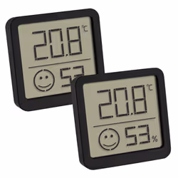 TFA-Dostmann 30.5053.01.02, Thermomètre électrique, Intérieure, Numérique, Noir, Plastique, Carré
