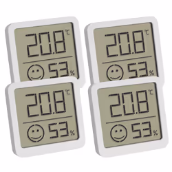 TFA-Dostmann 30.5053.02.04, Thermomètre électrique, Intérieure, Numérique, Blanc, Plastique, Carré
