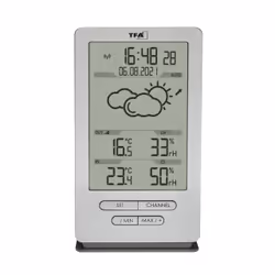 TFA-Dostmann 35.1162.54 thermomètre environnement Thermomètre électrique Intérieur & extérieur Noir, Argent