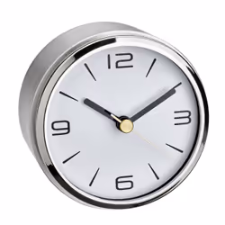 TFA-Dostmann Camino, Réveil à quartz, Argent, Blanc, Aluminium, Plastique, Batterie, AA, 94 mm