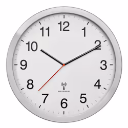 TFA-Dostmann 60.3545.02, Mur, Horloge analogique, Rond, Aluminium, Blanc, Métal, Verre