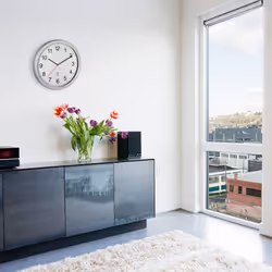 TFA-Dostmann 60.3545.02 Horloge murale et de table Horloge analogique Rond Aluminium, Blanc