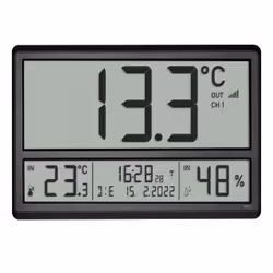 TFA-Dostmann 60.4523.01, Réveil numérique, Rectangle, Noir, Plastique, 12/24h, -50 - 70 °C