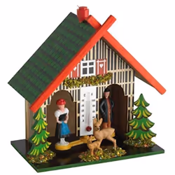 Tfa-dostmann 48.1501 mangeoire météo en bois, fabriquée en allemagne, avec pluie et soleil multicolore