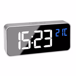 TFA-Dostmann 60.2032.54, Réveil numérique, Rectangle, Argent, Plastique, 12/24h, 0 - 50 °C