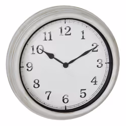 TFA-Dostmann 60.3067.02, Mur, Horloge à quartz, Rond, Blanc, Métal, Verre