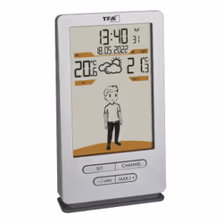 TFA-Dostmann Weather Jack, Argent, Thermomètre d'intérieur, Baromètre d'extérieur, Thermomètre d'extérieur, Baromètre, thermo ...