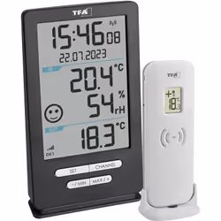 fabricant et numéro du fabricant TFA Dostmann30.3074.10 données techniques Contenu: 1 pc(s) Portée max. en champ libre: 100 m ...