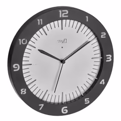 TFA-Dostmann 60.3553.10, Mur, Horloge analogique, Rond, Gris, Plastique, Batterie