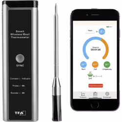 enquête Pour mesurer la température du et de la salle de cuisson Sonde sans fil en acier inoxydable Utilisation confortable v ...