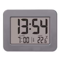 TFA-Dostmann 60.2044.10 réveille-matin Réveil à quartz Gris