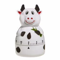 TFA-Dostmann Cow, Minuteur mécanique de cuisine, Noir, Blanc, 60 min, Plastique, 5,8 cm, 97 mm