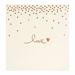 Goldbuch Raining Hearts, Beige, 60 feuilles, Reliure à l'anglaise, Polyuréthane, Blanc, 300 mm