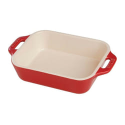 Plat à Gratin Rectangulaire en Céramique Rouge 26 x 17 cm