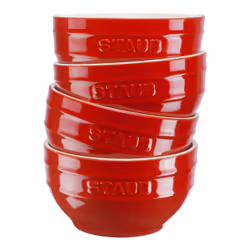 Staub Ceramique, Ensemble de bols, Rond, Vitrocéramique, Rouge, 0,4 L, 4 personne(s)