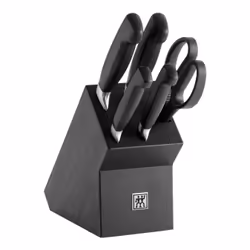 ZWILLING FOUR STARS, Bloc de couteaux/coutellerie, Acier inoxydable, Plastique, Acier inoxydable, Noir, Noir