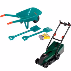 Kit de jardinage Bosch brouette et Tondeuse à gazon Rotak