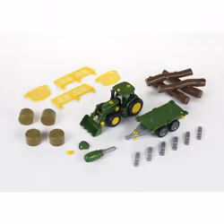 Theo Klein John Deere - Tracteur Avec Remorque À Bois Et À Foin