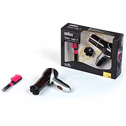 Theo Klein Braun Satin Hair - Set Sèche-Cheveux, Fille, Noir, Argent